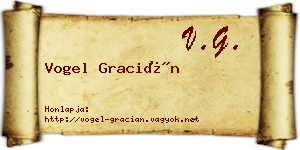 Vogel Gracián névjegykártya